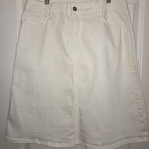 Liz Claiborne Classic White Denim Skirt SZ 10 Preloved